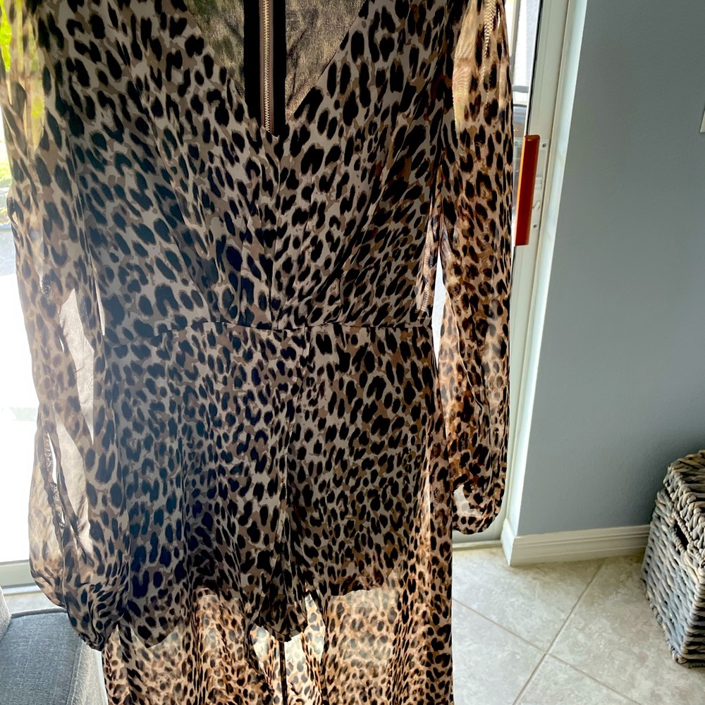 Material Girl Size Small Cheetah high low romper